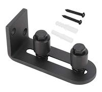 Carbon Steel Adjustable Sliding Floor Guide for Barn Door, Double Roller Bearing # 2, Black - Smooth Rolling, Easy Installation, Fits 3 Inch Thickness Doors (Ordinary Double Wheels (Black))