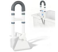 Carbon Steel Bathtub Rail, 4-Level Height Adjustable Safety Grab Bar for Seniors & Disabled, 330 lbs Weight Capacity Shower Handle for Bathroom Safety, Fits 3.1 to 6.7 Inch Tub Walls
