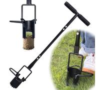 Carbon Steel Bulb Planter Tool Long Handle,Soil Sampler Lawn Aerator,Serrated Base Gardening Bulb Transplanter with Soft Grip,Heavy Duty Sod Plugger for Digging Holes to Plant Daffodils,Tulips, Iris