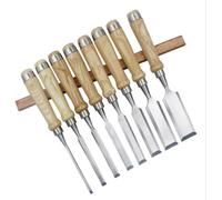 Carbon Steel Carving Firmer Gouge Wood Chisel Set DIY Woodworking Handle Carpentry Tools Pack of 8 pcs