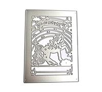 Carbon Steel Cutting Dies Happy Birthday Horse Rectangle Pictures Frame Die Cuts Stencils for Scrapbook Card Embossing Stencils Template for Scrapbooking