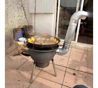 Carbon Steel Fired Cooker Heater - Lightweight Wood Rocket Burning Stove - Multi Function Camping Tent Stove Easy Smoke Control - Portable Pot Belly Stove for Outdoor Cooking(55x43cm/21.6x16.9in)