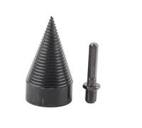 Carbon Steel Firewood Drill Bit for Log Splitting - Hex Shank Cone Wood Splitter Tool - 38 mm 1.5 Inch Diameter - 140 mm Total Length - Black Finish (50mm)