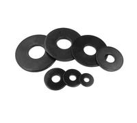Carbon Steel Flat Washers, 1/50Pcs M3-M16 Non-standard Black Washer Plain Gasket(50pcs M4x14x1)(10pcs M8x20x2)