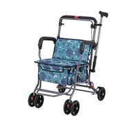 Carbon Steel Foldable Rollator Rolling Walker with Seat - Height Adjustable Adult Walker with Double Row Universal Front Wheel - Supports up to 130kg/286 lbs