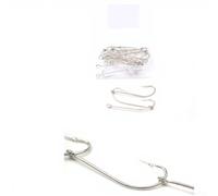 Carbon Steel Gang Hooks for Squid String Lures, Saltwater Boat Fishing Tackle, Strong Big Game Rig, 10 Strings Set(2/0#)