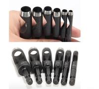 Carbon Steel Hollow Hole Punch for Electric Drill, Designed for Leather, Plastic, Vinyl, Rubber, and Synthetic Materials Punching, 1pc (5#)
