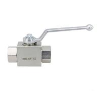 Carbon Steel Hydraulic Ball Valve 2 Way Shut Off For NPT Thread High Pressure 500 Bar Chrome Plated Flow Control for Industrial Fluid Systems(NPT1/2)