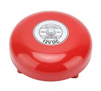 Carbon Steel Internal Strike Electric Bell 6 Inches 95db Loud Alarm Bell with Pure Copper Coil for Industrial Commercial Use Red Color (12V)