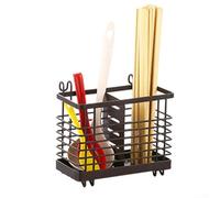 Carbon Steel Kitchen Cutlery Drain Rack with Removable Tray and Back Hook, Rust Resistant Storage Solution for Fast Drying and Organization (Brown)