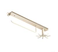 Carbon Steel Kitchen Rack 8 Hooks No Drill Install(Cream White)