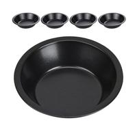Carbon Steel Mini round Cake Pan Non Stick 5pcs 5 Inch for Small Cakes | Reusable Bakeware for Tarts and Meal Prep, Black Finish, Easy Cleanup, Suited to Home Bakers