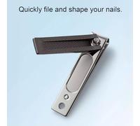 Carbon Steel Nail Clippers Multipurpose Sharp Curved Blade with Built-in Nail File No Rust and Washable(Nero,S)