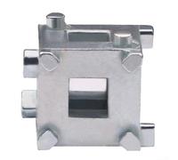 Carbon Steel Rear Disc Brake Caliper Piston Rewind Wind Back Cube Tool Compatible With 3/8 Inch Drive Ratchet Extension Rod Silver Color Essential Auto Repair Hand Tool For Pad Replacement On Cars