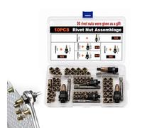 Carbon Steel Rivet Nut Tool Set - M3 M4 M5 M6 M8 Rivet Nut Tool Kit,Head RivetNut Mandrel with Hex For Auto Tool,Manual Head