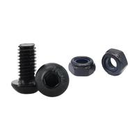 Carbon Steel Self Lock Nut Screw Set Hex Hexagonal Allen Countersunk Bolt Nylon Locking Nuts Kit High Strength M2 M3 M4 M5 M6(Round head,M2.5x16(50Set))