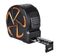 Carbon Steel Tape Measure with Black Gold Design Dual Brake Function Side Mounted Locking Button and Reflective Coating (Orange 5m*25mm)