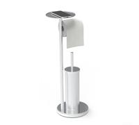 Carbon Steel Toilet Paper Holder with Shelf for Essential Items