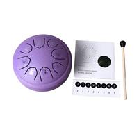 Carbon Steel Tongue Drum, 8-Note Handpan Instrument, C Key Meditation Drum, Portable Steel Tongue Drum, Beginner Percussion Instrument, Mini Handpan for Adults, Musical Therapy Too (Violet)
