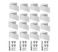 Carbon Steel Window Clips for Securing 1/2 Inch Thick for Plywood Panels During Hurricanes, Includes 16 Clips and 4 Handles(Silver)