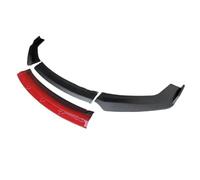 Carbon Surface Chin Shovel For A6 C7 Sedan 2013 2014 2012-2016 Front Bumper Spoiler Protector Plate Lip Splitter Type DGS Body Kit(Matt Black-red)