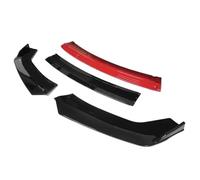Carbon Surface Chin Shovel For A6 C7 Sedan 2013 2014 2012-2016 Front Bumper Spoiler Protector Plate Lip Splitter Type DGS Body Kit(Gloss Black-red)