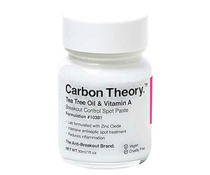 Carbon Theory | Tea Tree Oil & Vitamin A Breakout Control Antiseptic Spot Paste | Direct Treatment | 50 Applications | Natural, Vegan And Cruelty Free | 30ml