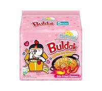 Carbonara Buldak Noodles Hot Chicken Flavor Ramen (130gx5) - Ramen Instant Noodles Excellent for Snacks & Soups (Pack of 1)