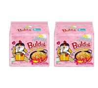 Carbonara Buldak Noodles Hot Chicken Flavor Ramen (130gx5) - Ramen Instant Noodles Excellent for Snacks & Soups (Pack of 2)