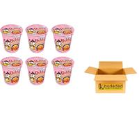 Carbonara Cup Noodles - Korean Spicy Instant Ramen, Halal Hot Chicken Flavour - Creamy Carbonara Ramen Cups 1 x 80g (6 cups)