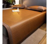 Carbonized Bamboo Folding Sleeping Mat for Summer - Breathable & Cool Mattress Cover for Bedroom Bed Sofa Chair (Gray 120x200cm)