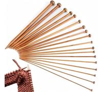 Carbonized Bamboo Knitting Needles 10 Piece Set (6-10mm, 2 Each) Mushroom Head Tips for Handmade Sweaters, Scarves, DIY Crafts Beginners & Experts