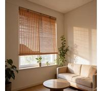 Carbonized Bamboo Roller Blind Window Shade Light Filter Privacy Screen For Outdoor/Indoor windows Living Room Balcony Patio Gazebo Home Decor Vertical Blackout Blinds