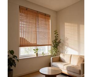 Carbonized Bamboo Roller Blind Window Shade Light Filter Privacy Screen For Outdoor/Indoor windows Living Room Balcony Patio Gazebo Home Decor Vertical Blackout Blinds