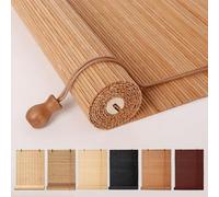 Carbonized Bamboo Roller e 90x240cm Retro Roman Sune for Doors Patios & Gardens Side Pull Design for Light Control & Privacy