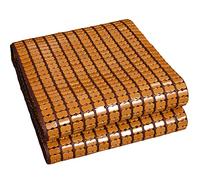 Carbonized Bamboo Summer Sleeping Mat - Cool Smooth Washable Durable Mattress Pad for Bedroom & Students - Double Size Bed Sheet Set Brown 200x220CM