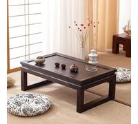 Carbonized Black Japanese Floor Tea Table Low Wood Coffee Table for Living RoomDining & Bedroom Unique 60x40x25cm Design Perfect for Sitting on the Floor