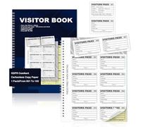 Carbonless Confidential Visitor Sign in Book A4 GDPR Compliant with 100 Duplicate Perforated 90 X 60 MM Badge Inserts Visitor Management Hidden Name Sign in Sheets for School Workplace Reception