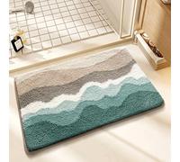 Carbono Bath Mat Abstract Beach Absorbent Bathroom Mats with Non Slip Backing, Machine Washable Rug for Shower Floor, Quick-Dry Rug for Bedroom, Kitchen, Toilet, Door 40x60cm