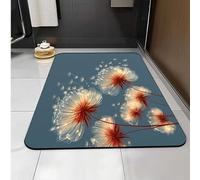 Carbono Bath Mat Abstract Dandelion Super Absorbent Quick-Drying, Arubber Non-Slip Bottom, Easy To Clean, Machine Washable Rug, Simple Bathroom Door Shower Mat