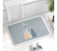 Carbono Bath Mat Abstract Flowers Absorbent Bathroom Mats with Non Slip Backing, Machine Washable Rug for Shower Floor, Quick-Dry Rug for Bedroom, Kitchen, Toilet, Door 50x80cm