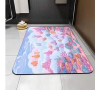 Carbono Bath Mat Abstract Pink Cactus Super Absorbent Quick-Drying, Arubber Non-Slip Bottom, Easy To Clean, Machine Washable Rug, Simple Bathroom Door Shower Mat