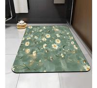 Carbono Bath Mat Bee Daisy Super Absorbent Quick-Drying, Arubber Non-Slip Bottom, Easy To Clean, Machine Washable Rug, Simple Bathroom Door Shower Mat
