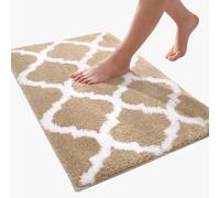 Carbono Bath Mat Brown Geometry Absorbent Bathroom Mats with Non Slip Backing, Machine Washable Rug for Shower Floor, Quick-Dry Rug for Bedroom, Kitchen, Toilet, Door 40x60cm