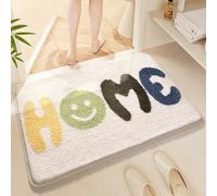 Carbono Bath Mat Colorful Geometry Non Slip Anti Mould Super Absorbent Bathroom Mat, Extra Soft Thick Floor Foot Mats, Comfortable Fluffy Shaggy Bath Rugs, Ideal for the Bathroom 50x80cm