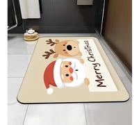 Carbono Bath Mat Santa Claus Reindeer Super Absorbent Quick-Drying, Arubber Non-Slip Bottom, Easy To Clean, Machine Washable Rug, Simple Bathroom Door Shower Mat