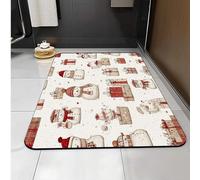 Carbono Bath Mat Snowman Super Absorbent Quick-Drying, Arubber Non-Slip Bottom, Easy To Clean, Machine Washable Rug, Simple Bathroom Door Shower Mat