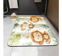 Carbono Bath Mat Tropical Plant Monkey Bathroom Bath Mat, Rubber Backed Non-Slip Bathroom Floor Rug, Thin Washable Quick Dry For Shower Tub Bathtub Sink Indoor Door