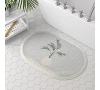 Carbono Bath Mat Vase Leaves Non-Slip Bath Mat, Bathroom Floor Mats Super Soft and Water Absorbent, Machine Washable Microfiber Bathroom Rug for Shower, Bedroom, Kitchen, Doorway 50x80cm