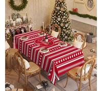 Carbono Table Cloth Red Geometry Reusable Tablecloth,Durable Stain Resistant Table Cover,Table Cover For Tablecloth For New Year Home Garden Party Table Decoration Supply
